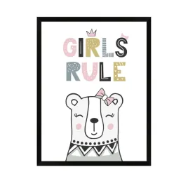 plakat-dzieciece-girls-rule-40x50-cm-ramka-czarna