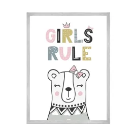 plakat-dzieciece-girls-rule-40x50-cm-ramka-srebrna
