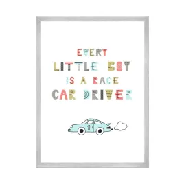 plakat-dzieciece-little-car-driver-40x50-srebrna
