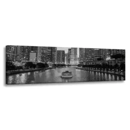 obraz-na-plotnie-architektura-chicago-czarno-biale-150x50-cm