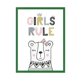 plakat-dzieciece-girls-rule-40x50-cm-ramka-zielo