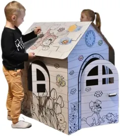 Zdjęcie produktu DOMEK DLA DZIECI DUŻY DO MALOWANIA KOLOROWANKA KARTONOWY XXL Z TEKTURY