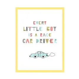 plakat-dzieciece-little-car-driver-40x50-zolta