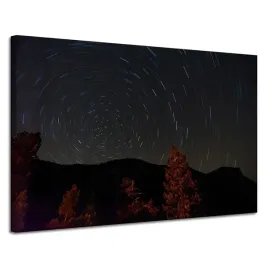 obraz-na-plotnie-natura-las-noc-gory-abstrakcja-drzewa-120x80