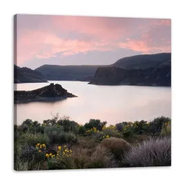 obraz-na-plotnie-natura-gory-woda-niebo-kwiaty-rosliny-60x60