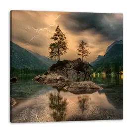 obraz-na-plotnie-natura-burza-jezioro-natura-drzewa-90x90-cm