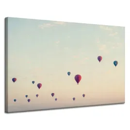 obraz-na-plotnie-mlodziezowe-balony-niebo-natura-zachod-slonca-120x80