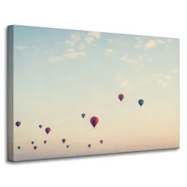obraz-na-plotnie-mlodziezowe-balony-niebo-natura-zachod-slonca-90x60
