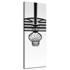 obraz-na-plotnie-mlodziezowe-kosz-koszykowka-sport-czarno-biale-40x120
