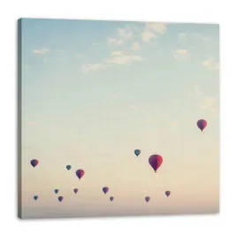 obraz-na-plotnie-mlodziezowe-balony-niebo-natura-zachod-slonca-50x50