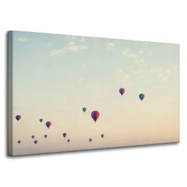 obraz-na-plotnie-mlodziezowe-balony-niebo-natura-zachod-slonca-100x60