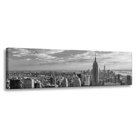 obraz-na-plotnie-architektura-czano-biale-manhattan-150x50-cm