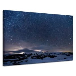 obraz-na-plotnie-kosmos-natura-gory-w-sniegu-natura-astronomia-120x80