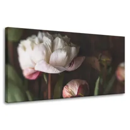 obraz-na-plotnie-bialy-kwiat-natura-vintage-retro-80x40