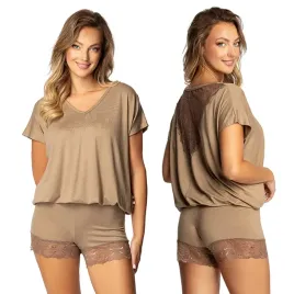 dkaren-tamara-2-cappuccino-koronka-bez-wiskoza-koszulka-szorty-xl-pizama