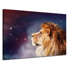 obraz-na-plotnie-twarz-lwa-wsrod-gwiazd-120x80-cm