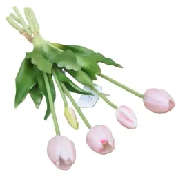 kompozycja-kwiaty-wiosenne-tulipany-rozowe-gumowe-silikonowe-bukiet-5-szt