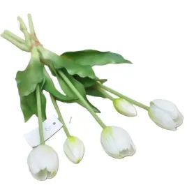 kompozycja-kwiaty-wiosenne-tulipany-biale-gumowe-silikonowe-bukiet-5-szt