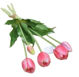 kompozycja-kwiaty-wiosenne-tulipany-rozowe-gumowe-silikonowe-bukiet-5-szt