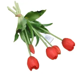 kompozycja-kwiaty-wiosenne-tulipany-czerwone-gumowe-silikonowe-bukiet-5-szt