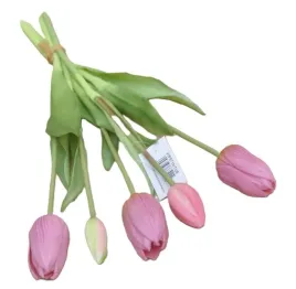 kompozycja-kwiaty-wiosenne-tulipany-rozowe-gumowe-silikonowe-bukiet-5-szt