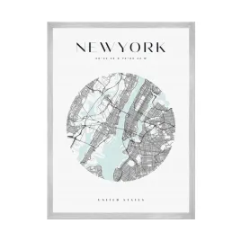 plakat-mapa-miasta-new-york-kolo-24x30-cm-ramka-srebrna
