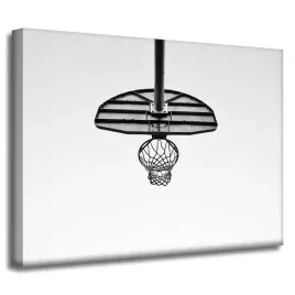 obraz-na-plotnie-mlodziezowe-kosz-koszykowka-sport-czarno-biale-40x30