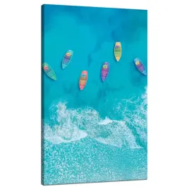 obraz-na-plotnie-lodki-na-wodzie-oceanie-blekit-70x120-cm