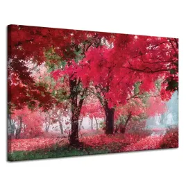 obraz-na-plotnie-rozowe-liscie-drzewa-sztuka-120x80-cm