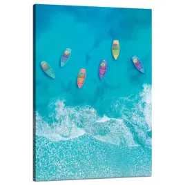 obraz-na-plotnie-lodki-na-wodzie-oceanie-blekit-80x120-cm