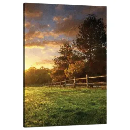 obraz-na-plotnie-slonce-krajobraz-wiejski-drzewa-laka-80x120-cm