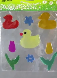 naklejki-zelowe-do-przyklejenia-kaczuszki-kwiatki-na-okno-wielkanocne