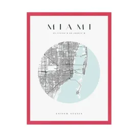 plakat-mapa-miasta-miami-kolo-24x30-cm-ramka-amarant
