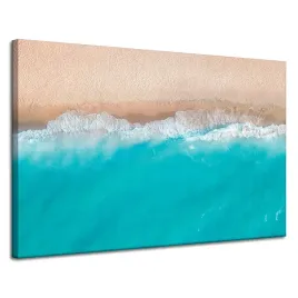obraz-na-plotnie-woda-fale-plaza-piasek-120x80-cm