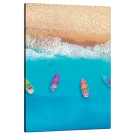 obraz-na-plotnie-lodki-przy-brzegu-piasek-woda-80x120-cm