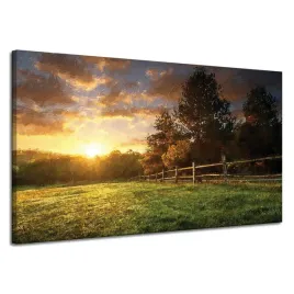obraz-na-plotnie-slonce-krajobraz-wiejski-drzewa-laka-120x70-cm