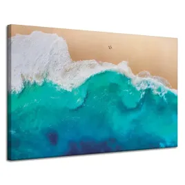 obraz-na-plotnie-plaza-ludzie-fale-woda-wakacje-120x80-cm