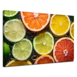 obraz-na-plotnie-cytrusy-swiezosc-limonka-grejpfrut-cytryna-120x80