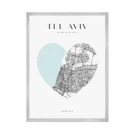plakat-mapa-miasta-tel-aviv-izrael-azja-serce-50x70-cm-ramka-srebrna