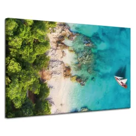 obraz-na-plotnie-wybrzeze-lasy-woda-skaly-brzeg-120x80-cm