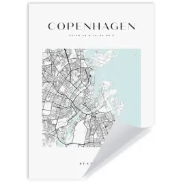 plakat-mapa-miasta-dania-stolica-kopenhaga-kwadrat-21x297-cm
