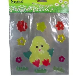 naklejki-zelowe-kaczuszka-kwiatki-kolorowe-ozdoba-na-okno-wiosna-wielkanoc