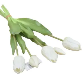 kompozycja-kwiaty-wiosenne-tulipany-biale-gumowe-silikonowe-bukiet-5-szt