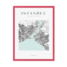 plakat-mapa-miasta-istanbul-kwadrat-24x30-cm-ramka-amarant