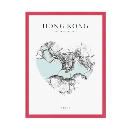 plakat-mapa-miasta-hong-kong-serce-24x30-cm-ramka-amarant