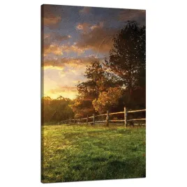 obraz-na-plotnie-slonce-krajobraz-wiejski-drzewa-laka-70x120-cm
