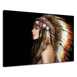 obraz-na-plotnie-kobieta-indianka-sztuka-malarstwo-120x80-cm