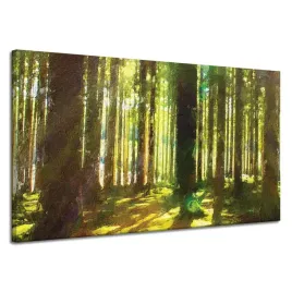 obraz-na-plotnie-olejowy-las-drzewa-swiatlo-natura-120x70-cm
