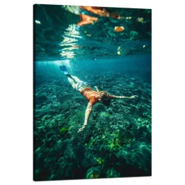 obraz-na-plotnie-ludzie-ocean-nurkowanie-80x120-cm-rafa-koralowa-wakacje