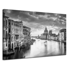 obraz-na-plotnie-wenecja-czarno-biale-120x80-cm-wlochy-miasta-europy-widok